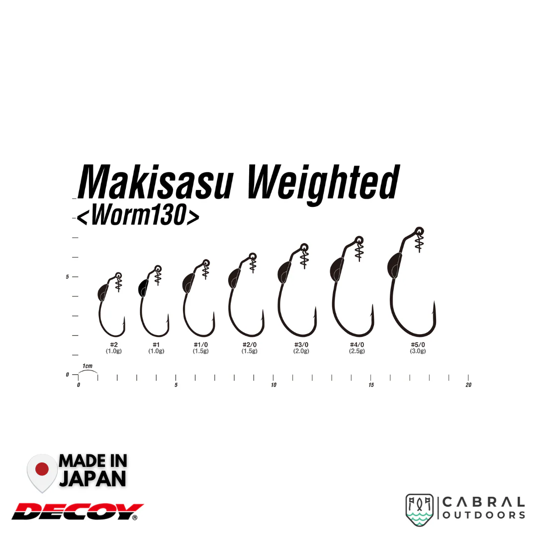 Decoy Worm-130 Makisasu Weighted Hook | #2-#5/0 - Image 3