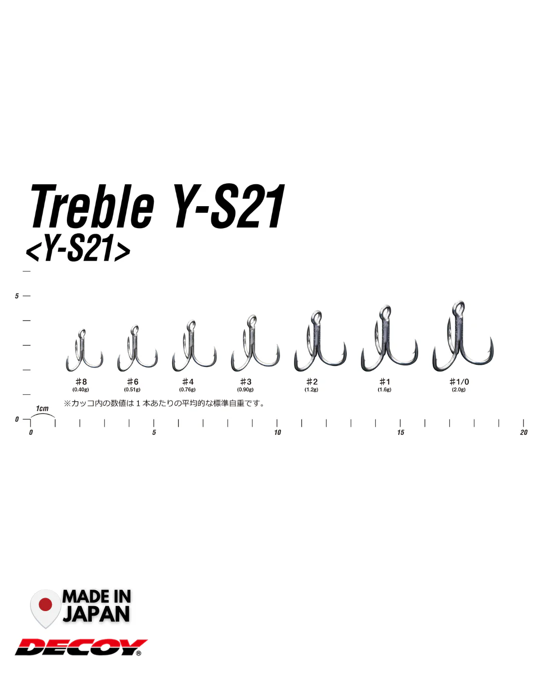 Decoy Y-S21 Treble Hook | #6-#1/0 - Image 3