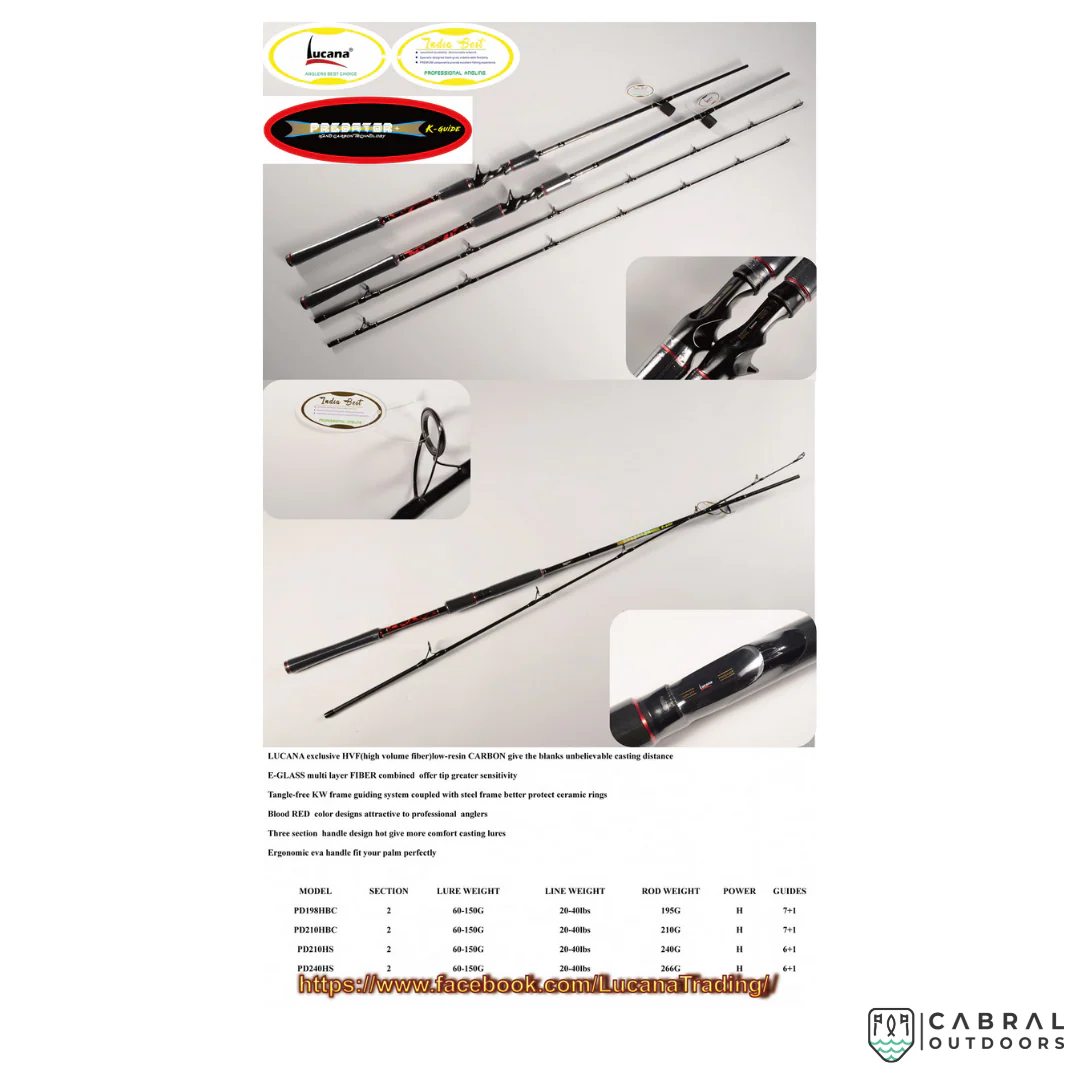 Lucana Predator Saltwater 7ft-10ft Spinning Rod - Image 2