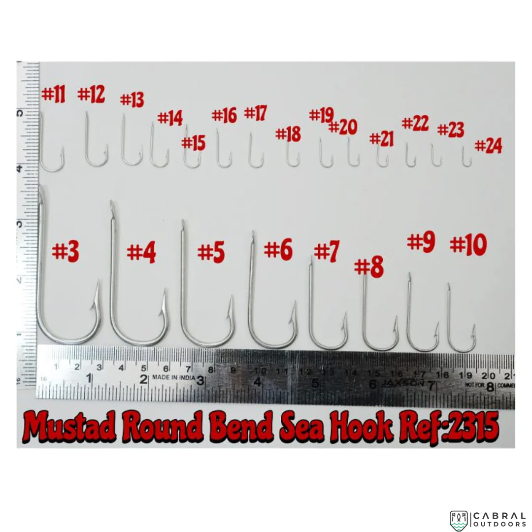 Mustad Round Bent Sea Single Hooks 2315 |100 Pcs| Size: 10-25 - Image 4