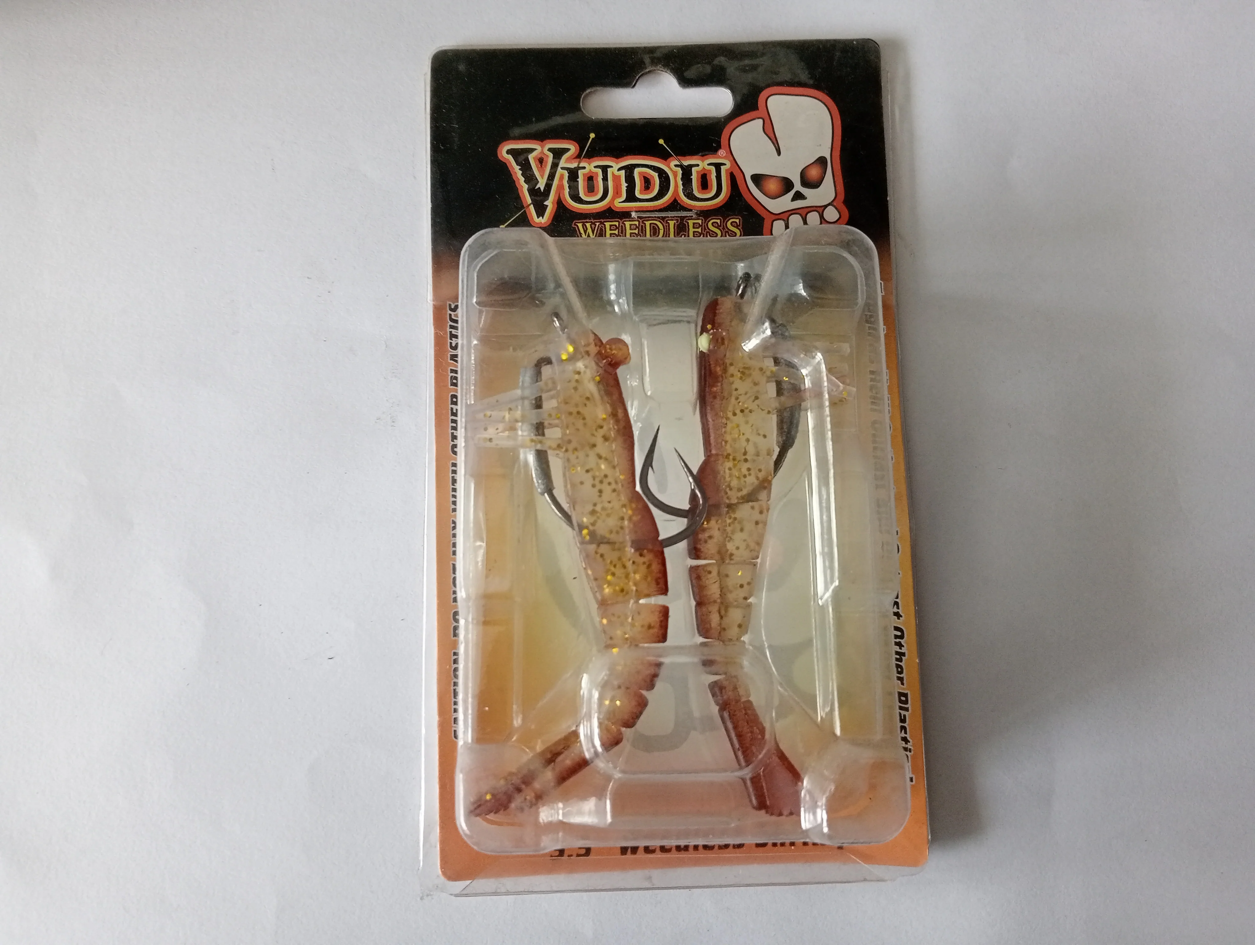 (Stock Clearance) Vudu Weedless Shrimp 3.5 inch1/8 OZ JIG PRE-RIGGED 2 PER PACK - Image 2